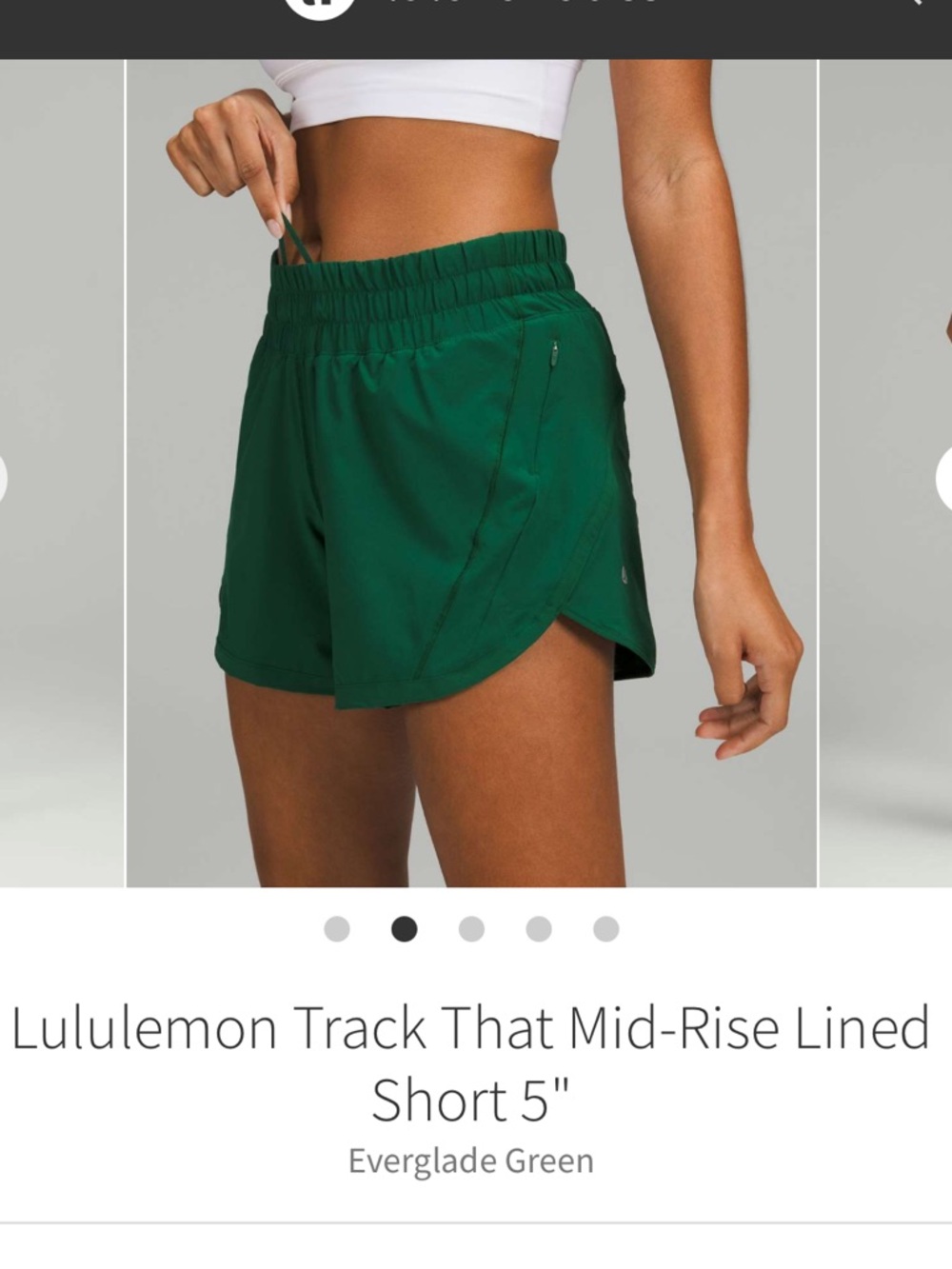 lululemon athletica Track That Mid-Rise Lined Short 5" - Everglade Green